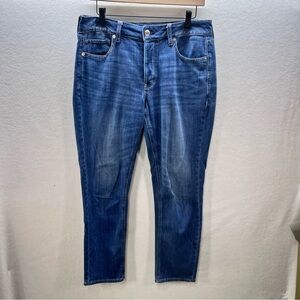 American Eagle Tomgirl Jeans Womens 10 Blue Denim Stretch Cute Comfy 2987